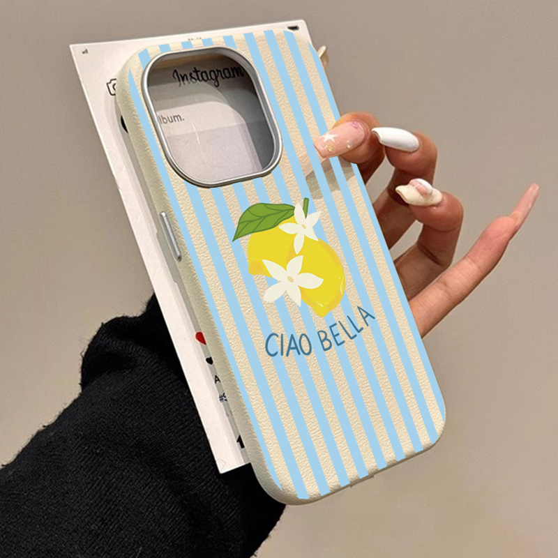 Samsung Galaxy S24 - Conception rétro rayée citron adapté pour